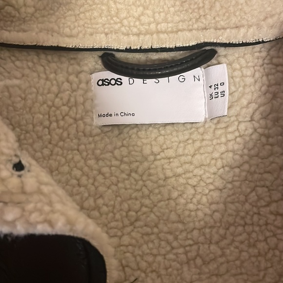 ASOS Sherpa Lined Leather Jacket - NEVER WORN, BRAND NEW WITHOUT TAGS - Picture 2 of 6